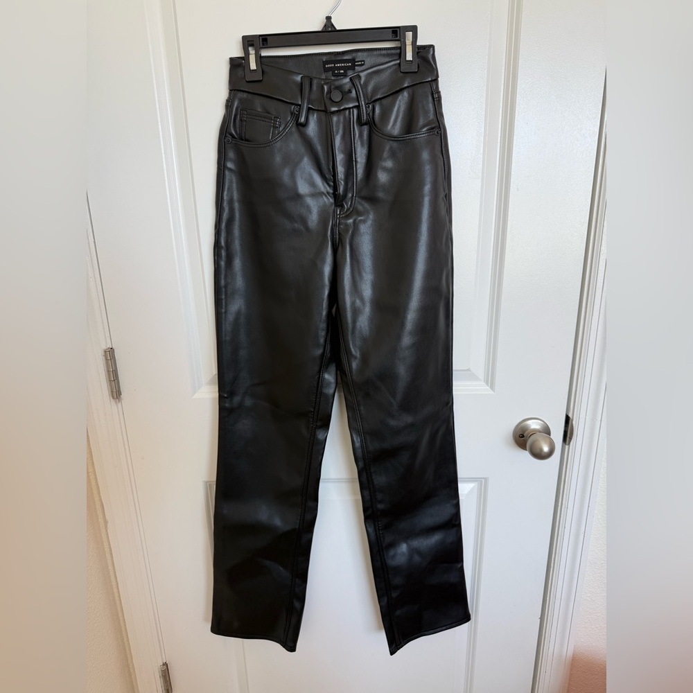 Good American Good Icon Faux Leather Pants Size 0 - Picture 4 of 7